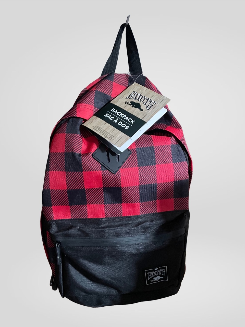 Roots Red and Black Buffalo Plaid Backpack